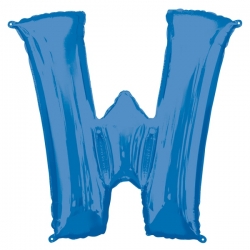 Balon foliowy litera W Niebieski 83 cm